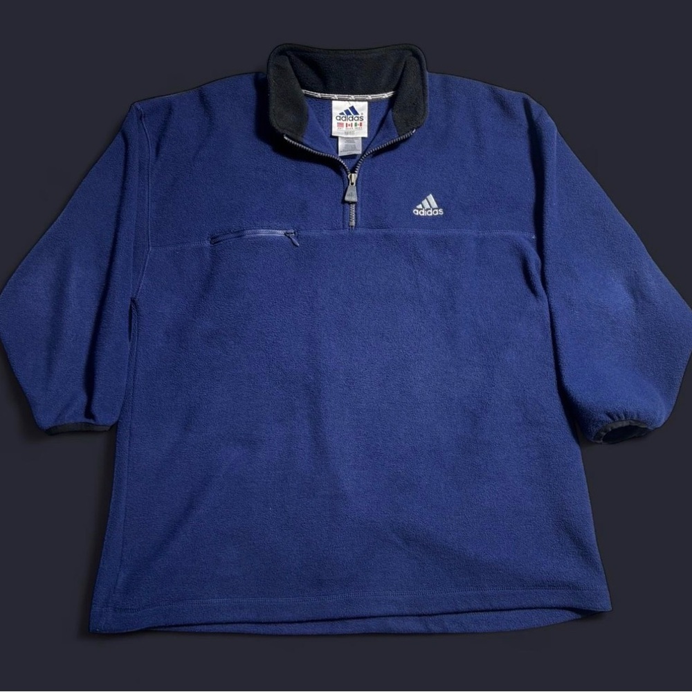 Adidas Black and Blue Fleece Jacket